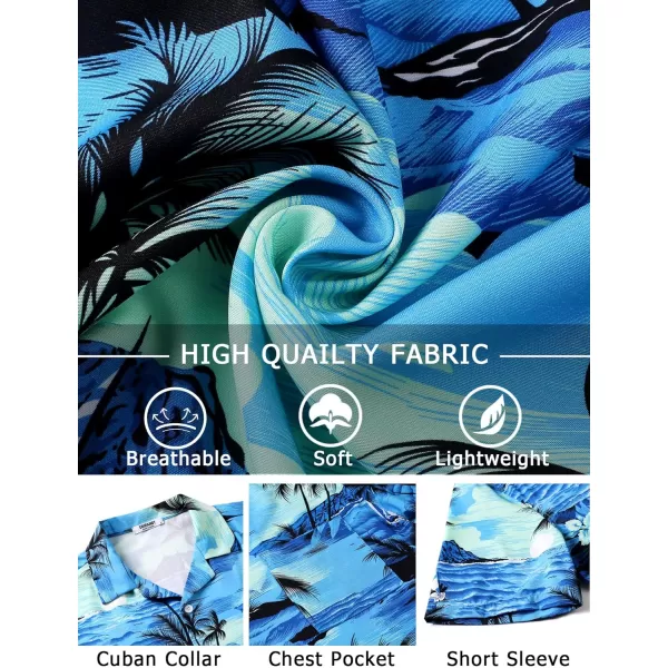 COOFANDY Mens Hawaiian Shirts Short Sleeve Tropical Button Down Shirts Casual Summer Beach Shirts