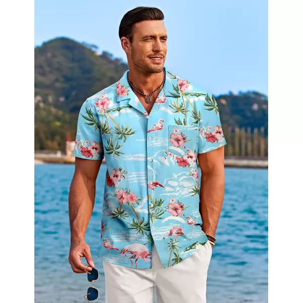 COOFANDY Mens Hawaiian Shirts Short Sleeve Tropical Button Down Shirts Casual Summer Beach Shirts