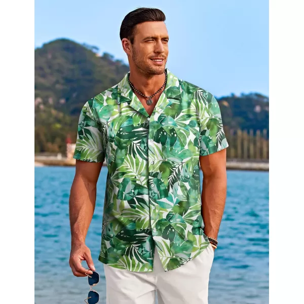 COOFANDY Mens Hawaiian Shirts Short Sleeve Tropical Button Down Shirts Casual Summer Beach Shirts