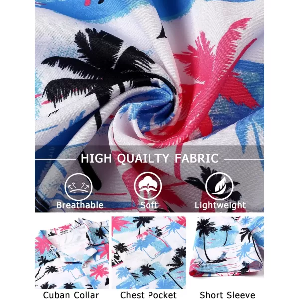 COOFANDY Mens Hawaiian Shirts Short Sleeve Tropical Button Down Shirts Casual Summer Beach Shirts