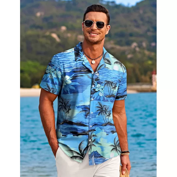 COOFANDY Mens Hawaiian Shirts Short Sleeve Tropical Button Down Shirts Casual Summer Beach Shirts
