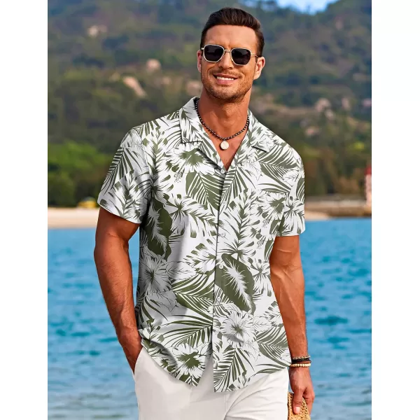 COOFANDY Mens Hawaiian Shirts Short Sleeve Tropical Button Down Shirts Casual Summer Beach Shirts