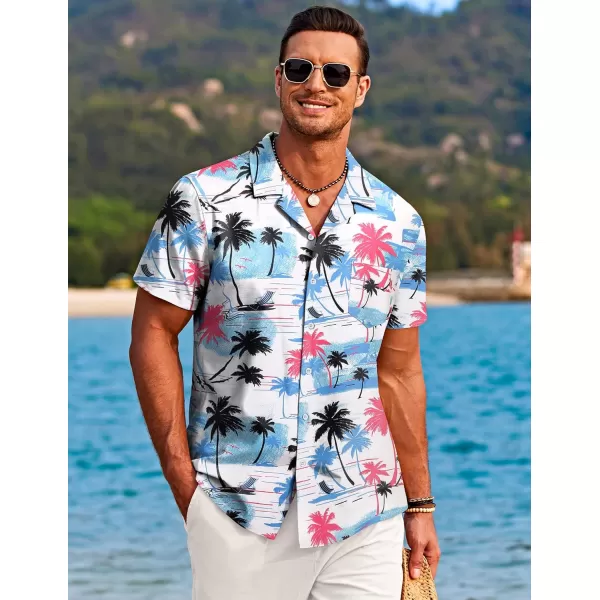 COOFANDY Mens Hawaiian Shirts Short Sleeve Tropical Button Down Shirts Casual Summer Beach Shirts