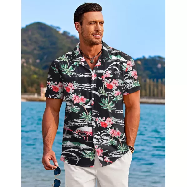 COOFANDY Mens Hawaiian Shirts Short Sleeve Tropical Button Down Shirts Casual Summer Beach Shirts