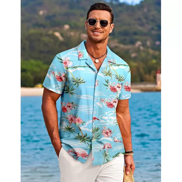COOFANDY Mens Hawaiian Shirts Short Sleeve Tropical Button Down Shirts Casual Summer Beach Shirts