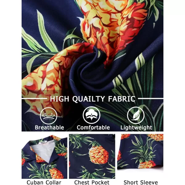 COOFANDY Mens Hawaiian Shirts Short Sleeve Tropical Button Down Shirts Casual Summer Beach Shirts