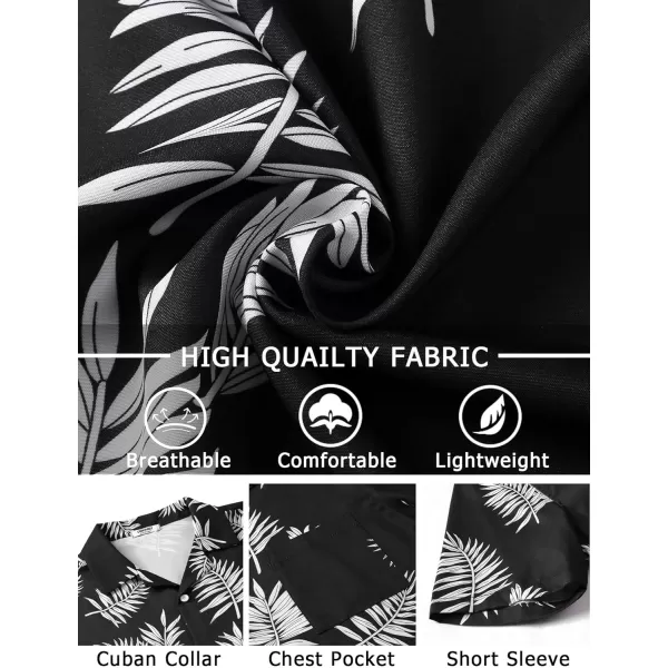 COOFANDY Mens Hawaiian Shirts Short Sleeve Tropical Button Down Shirts Casual Summer Beach Shirts