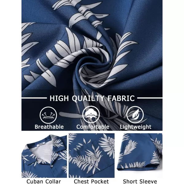COOFANDY Mens Hawaiian Shirts Short Sleeve Tropical Button Down Shirts Casual Summer Beach Shirts