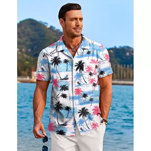 COOFANDY Mens Hawaiian Shirts Short Sleeve Tropical Button Down Shirts Casual Summer Beach Shirts