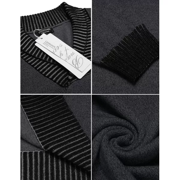 COOFANDY Men's Knitted Dress Sweater Casual V-Neck Slim Fit Pullover Knitwear Shawl Collar Sweaters