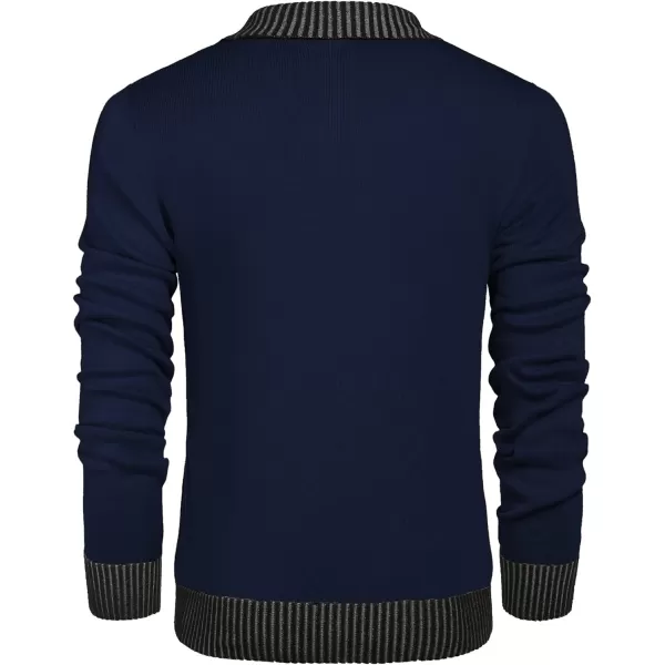 COOFANDY Men's Knitted Dress Sweater Casual V-Neck Slim Fit Pullover Knitwear Shawl Collar Sweaters