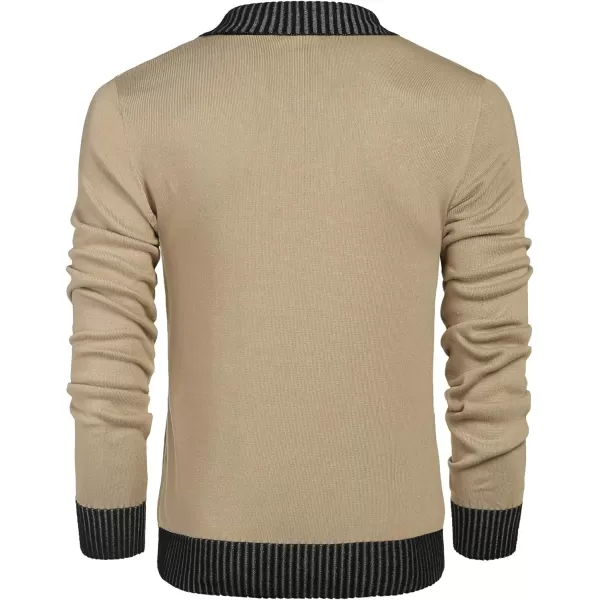 COOFANDY Men's Knitted Dress Sweater Casual V-Neck Slim Fit Pullover Knitwear Shawl Collar Sweaters