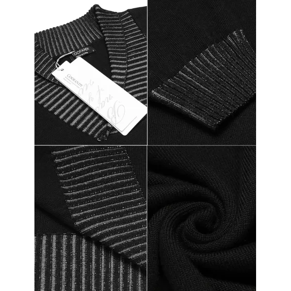 COOFANDY Men's Knitted Dress Sweater Casual V-Neck Slim Fit Pullover Knitwear Shawl Collar Sweaters