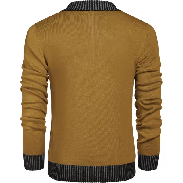 COOFANDY Men's Knitted Dress Sweater Casual V-Neck Slim Fit Pullover Knitwear Shawl Collar Sweaters