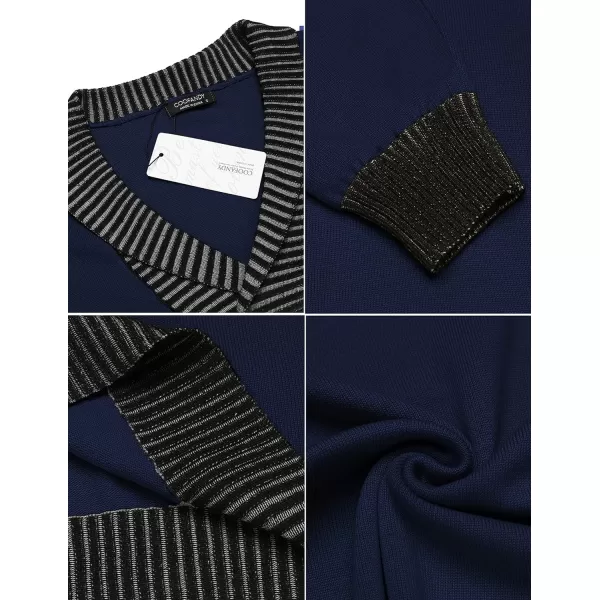 COOFANDY Men's Knitted Dress Sweater Casual V-Neck Slim Fit Pullover Knitwear Shawl Collar Sweaters