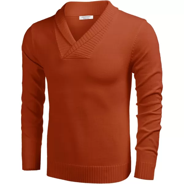 COOFANDY Men's Knitted Dress Sweater Casual V-Neck Slim Fit Pullover Knitwear Shawl Collar Sweaters