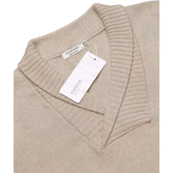 COOFANDY Men's Knitted Dress Sweater Casual V-Neck Slim Fit Pullover Knitwear Shawl Collar Sweaters