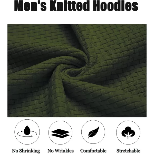 COOFANDY Men's Knitted Hoodies Hipster Casual Hooded Sweatshirt Long Sleeve Pullover Sweaters Slim Fit Polo Hoodie