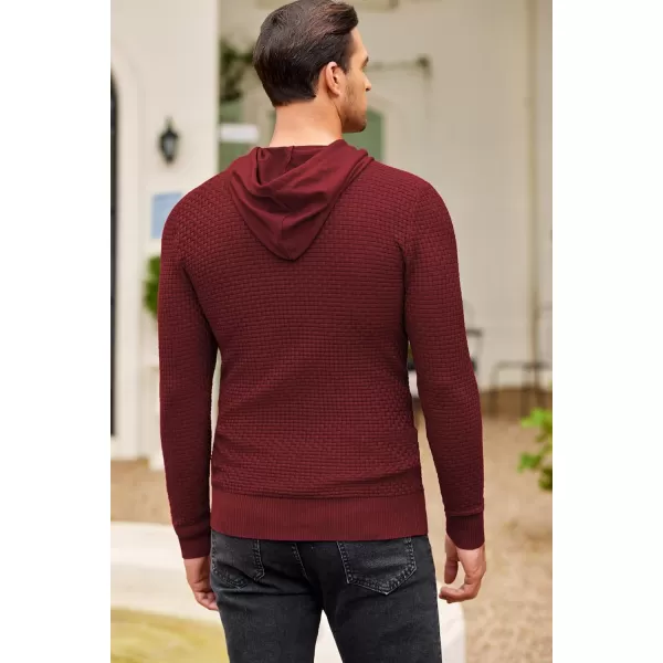 COOFANDY Men's Knitted Hoodies Hipster Casual Hooded Sweatshirt Long Sleeve Pullover Sweaters Slim Fit Polo Hoodie