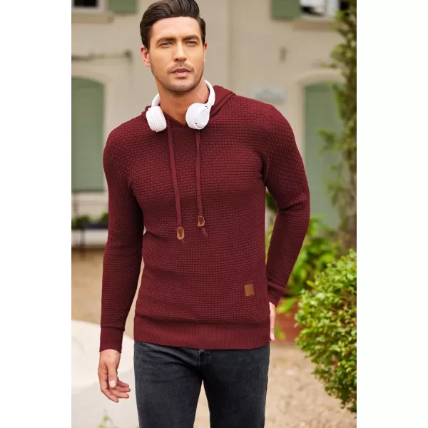 COOFANDY Men's Knitted Hoodies Hipster Casual Hooded Sweatshirt Long Sleeve Pullover Sweaters Slim Fit Polo Hoodie
