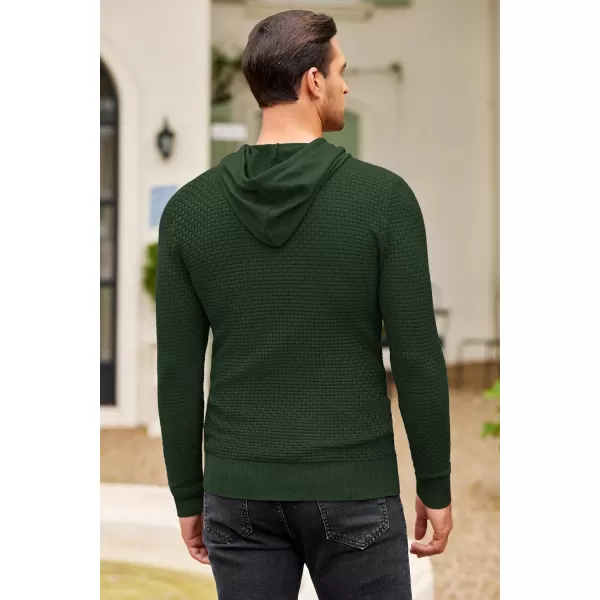COOFANDY Men's Knitted Hoodies Hipster Casual Hooded Sweatshirt Long Sleeve Pullover Sweaters Slim Fit Polo Hoodie