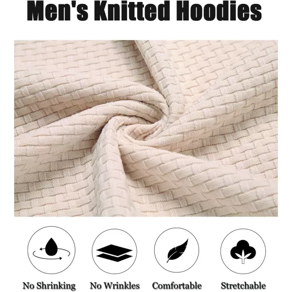 COOFANDY Men's Knitted Hoodies Hipster Casual Hooded Sweatshirt Long Sleeve Pullover Sweaters Slim Fit Polo Hoodie