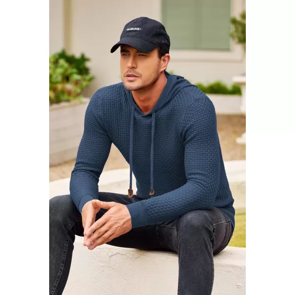 COOFANDY Men's Knitted Hoodies Hipster Casual Hooded Sweatshirt Long Sleeve Pullover Sweaters Slim Fit Polo Hoodie