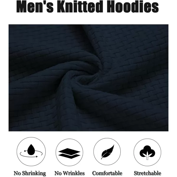 COOFANDY Men's Knitted Hoodies Hipster Casual Hooded Sweatshirt Long Sleeve Pullover Sweaters Slim Fit Polo Hoodie