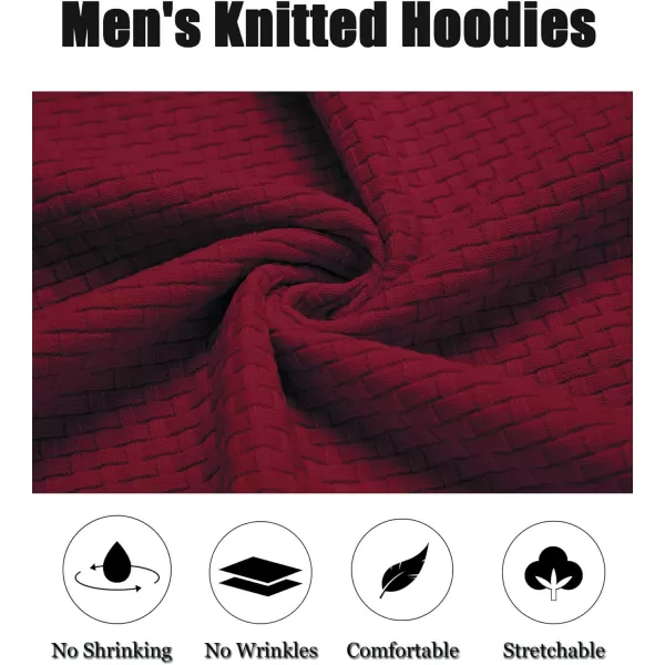 COOFANDY Men's Knitted Hoodies Hipster Casual Hooded Sweatshirt Long Sleeve Pullover Sweaters Slim Fit Polo Hoodie