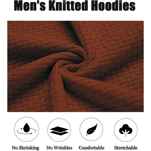 COOFANDY Men's Knitted Hoodies Hipster Casual Hooded Sweatshirt Long Sleeve Pullover Sweaters Slim Fit Polo Hoodie
