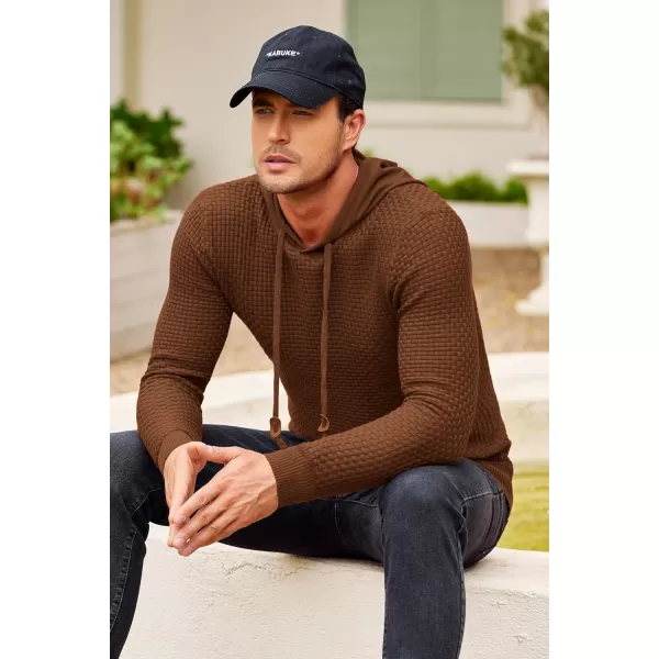 COOFANDY Men's Knitted Hoodies Hipster Casual Hooded Sweatshirt Long Sleeve Pullover Sweaters Slim Fit Polo Hoodie