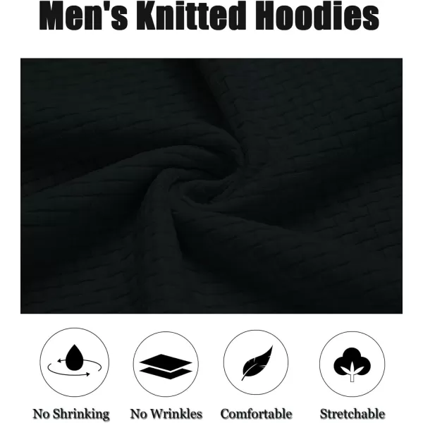 COOFANDY Men's Knitted Hoodies Hipster Casual Hooded Sweatshirt Long Sleeve Pullover Sweaters Slim Fit Polo Hoodie