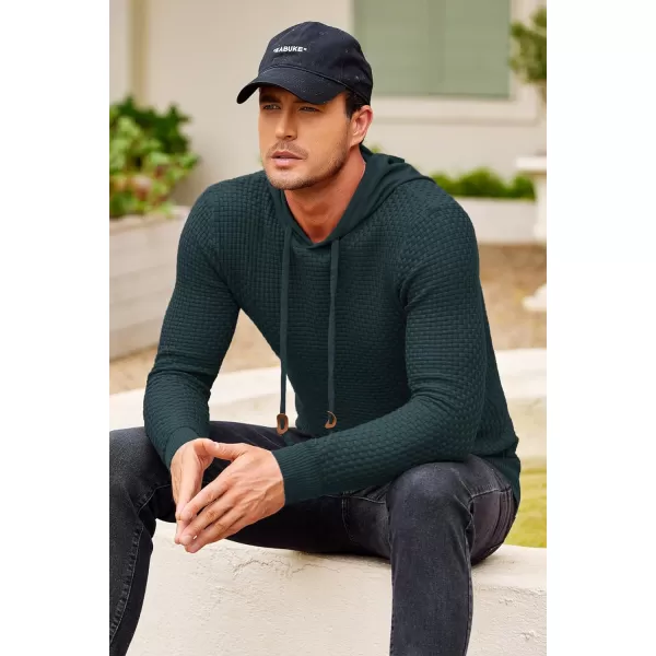 COOFANDY Men's Knitted Hoodies Hipster Casual Hooded Sweatshirt Long Sleeve Pullover Sweaters Slim Fit Polo Hoodie