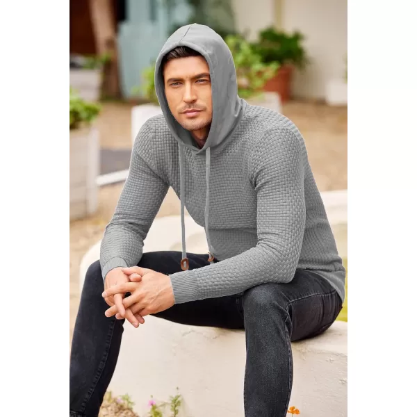 COOFANDY Men's Knitted Hoodies Hipster Casual Hooded Sweatshirt Long Sleeve Pullover Sweaters Slim Fit Polo Hoodie