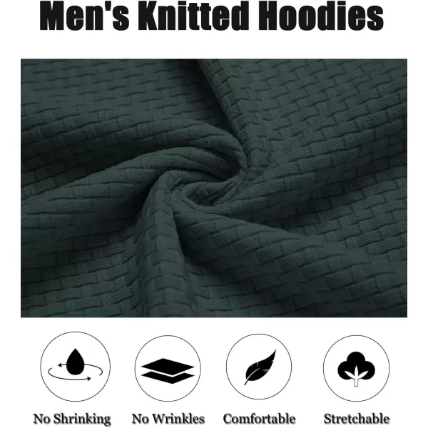 COOFANDY Men's Knitted Hoodies Hipster Casual Hooded Sweatshirt Long Sleeve Pullover Sweaters Slim Fit Polo Hoodie