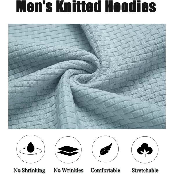 COOFANDY Men's Knitted Hoodies Hipster Casual Hooded Sweatshirt Long Sleeve Pullover Sweaters Slim Fit Polo Hoodie