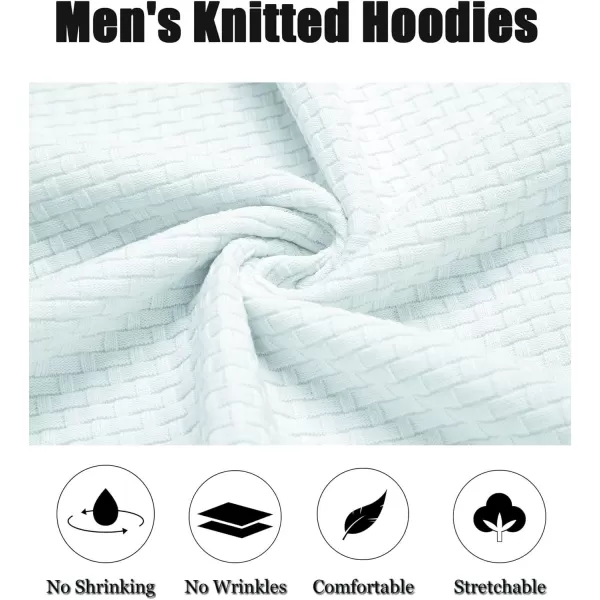 COOFANDY Men's Knitted Hoodies Hipster Casual Hooded Sweatshirt Long Sleeve Pullover Sweaters Slim Fit Polo Hoodie