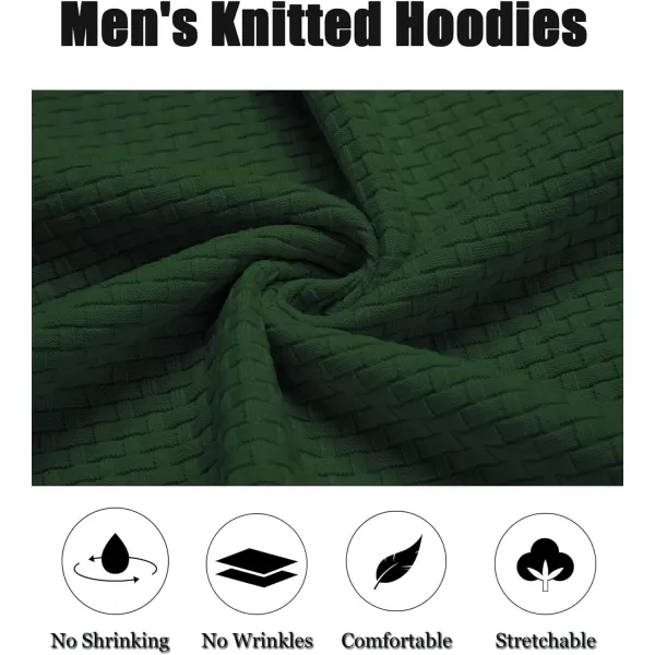 COOFANDY Men's Knitted Hoodies Hipster Casual Hooded Sweatshirt Long Sleeve Pullover Sweaters Slim Fit Polo Hoodie