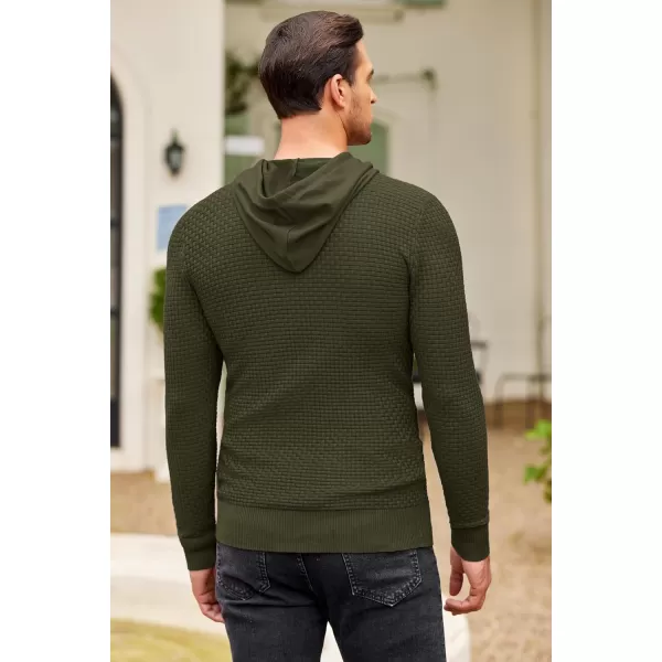 COOFANDY Men's Knitted Hoodies Hipster Casual Hooded Sweatshirt Long Sleeve Pullover Sweaters Slim Fit Polo Hoodie