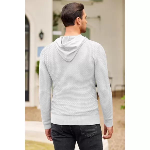 COOFANDY Men's Knitted Hoodies Hipster Casual Hooded Sweatshirt Long Sleeve Pullover Sweaters Slim Fit Polo Hoodie