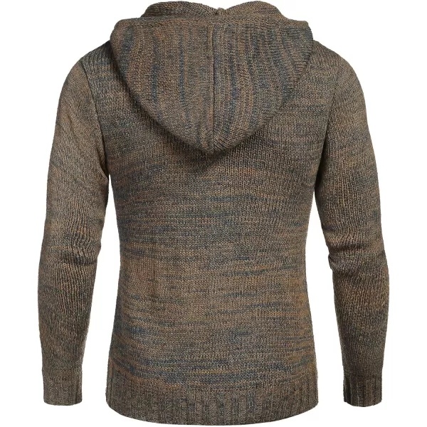 COOFANDY Men's Knitted Hoodies Pullover Casual Long Sleeve Turtleneck Sweaters