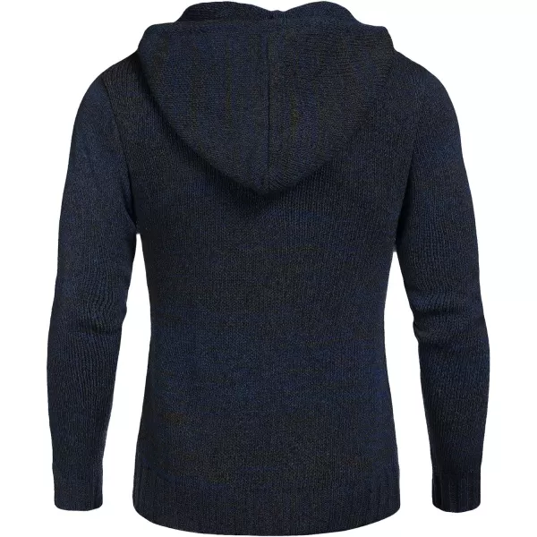 COOFANDY Men's Knitted Hoodies Pullover Casual Long Sleeve Turtleneck Sweaters