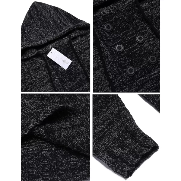 COOFANDY Men's Knitted Hoodies Pullover Casual Long Sleeve Turtleneck Sweaters