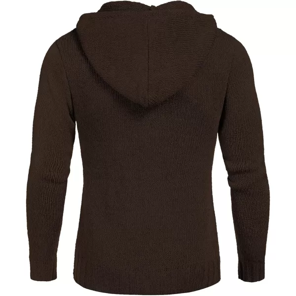 COOFANDY Men's Knitted Hoodies Pullover Casual Long Sleeve Turtleneck Sweaters