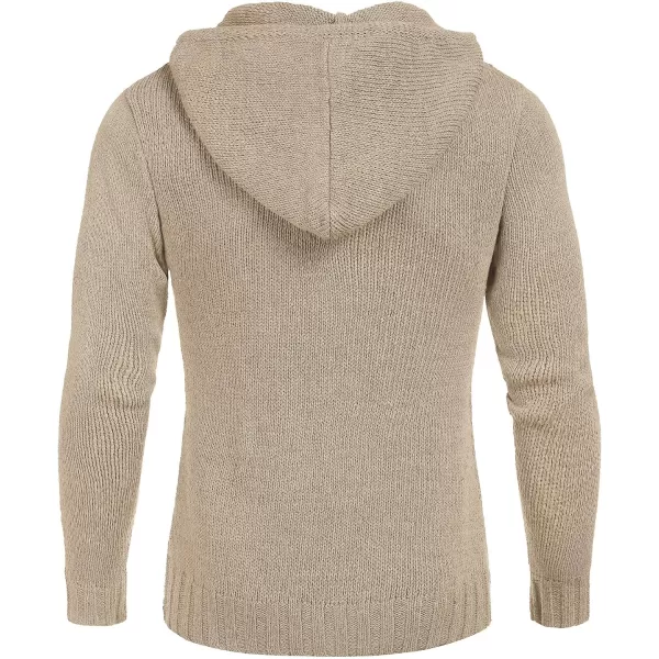 COOFANDY Men's Knitted Hoodies Pullover Casual Long Sleeve Turtleneck Sweaters