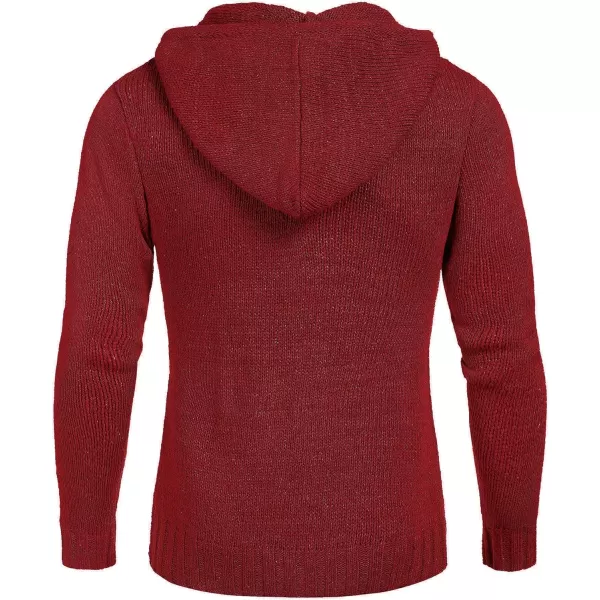 COOFANDY Men's Knitted Hoodies Pullover Casual Long Sleeve Turtleneck Sweaters