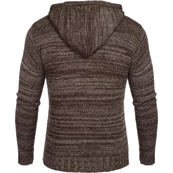 COOFANDY Men's Knitted Hoodies Pullover Casual Long Sleeve Turtleneck Sweaters
