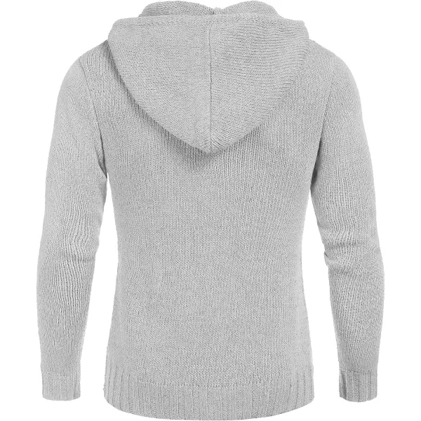 COOFANDY Men's Knitted Hoodies Pullover Casual Long Sleeve Turtleneck Sweaters