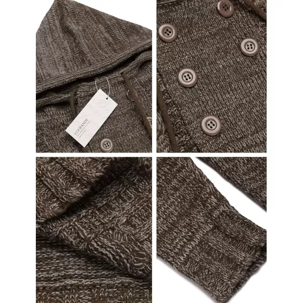 COOFANDY Men's Knitted Hoodies Pullover Casual Long Sleeve Turtleneck Sweaters