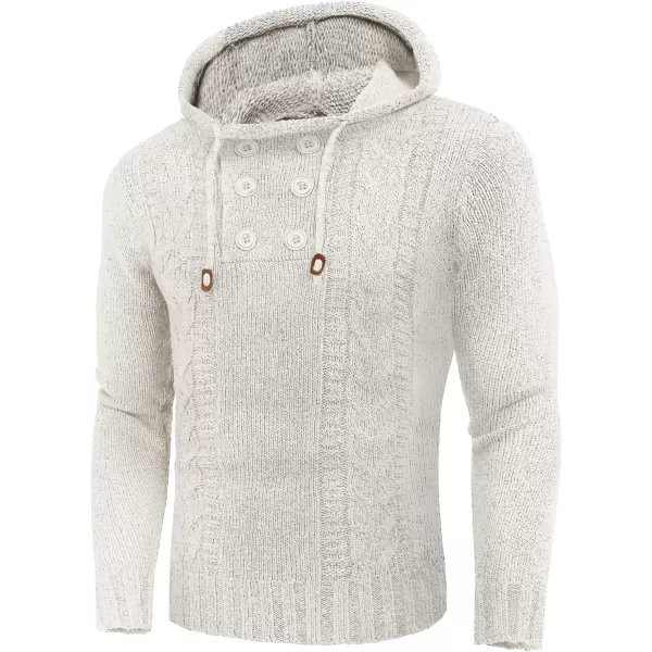 COOFANDY Men's Knitted Hoodies Pullover Casual Long Sleeve Turtleneck Sweaters